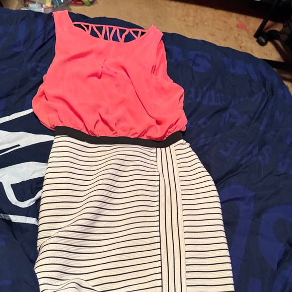 Speechless Dresses & Skirts - Coral Striped Dress